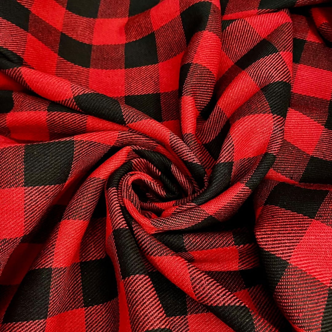 FLANELA FLOK XADREZ VERMELHO COM PRETO GRANDE