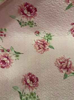 MATELADO DUPLA FACE ROSA FLORAL