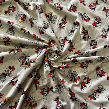 MALHA DE ALGODÃO PERSONAGENS MINIE MESCLA