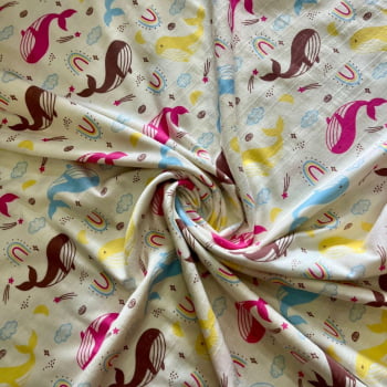 MALHA DE ALGODÃO PERSONAGENS BALEIA