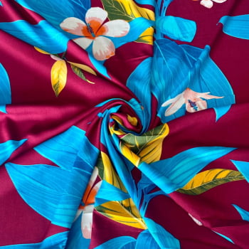 VISCOSE FLORES GRAUDAS FUNDO BORDO